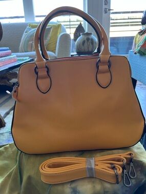 Structured Mustard Yellow Tote Bag with Removable Strap